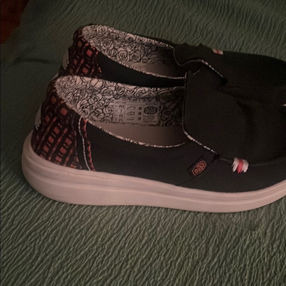 Hey Dude Black and Red Women's Shoes